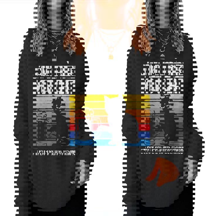 Apéro J'aime La Bière Et Mon Chat Humour Homme Cadeau Sweat-shirt pour femme