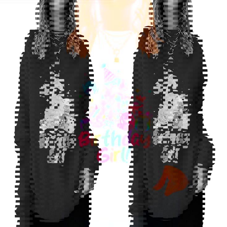 Birthday Girl 6Th Birthday Squish Squad Mallow Girls Women Sweatshirt