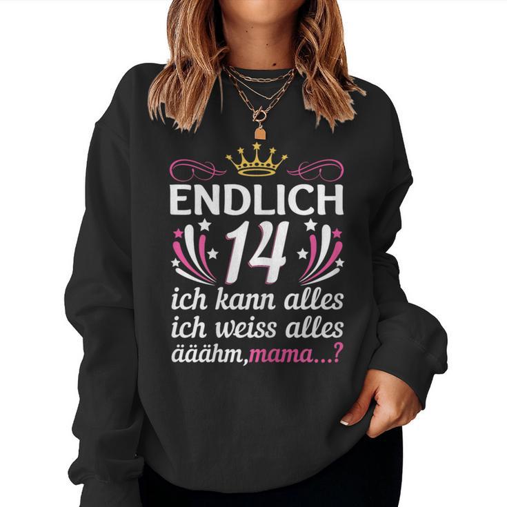 Birthday Girl Endlich 14 Ich Kann Alles Krone Cute Sweatshirt Frauen