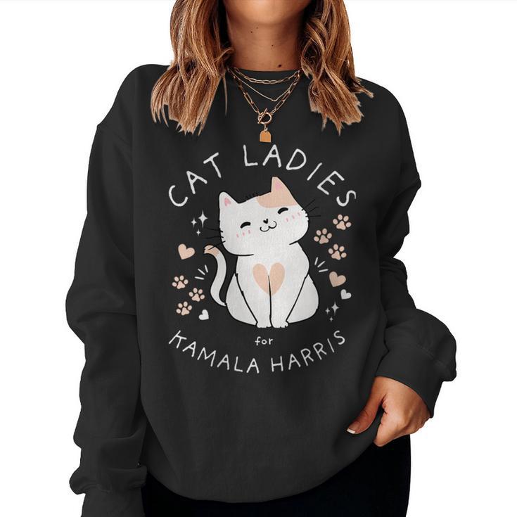 Cat Ladies For Kamala Harris Women Sweatshirt Mazezy