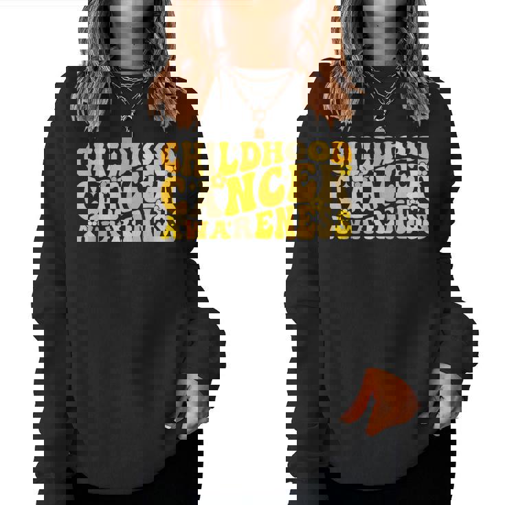 Childhood Cancer Awareness Rainbow Awareness Ribbon Women Sweatshirt