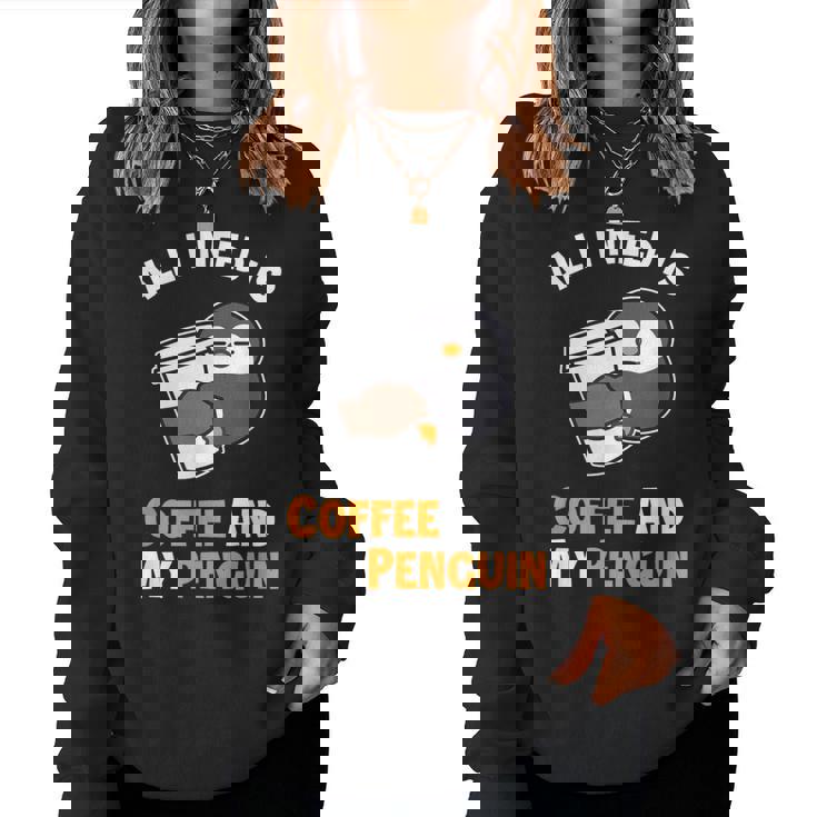 Coffee And My Penguin Pinguino Con Pinguino Women Sweatshirt