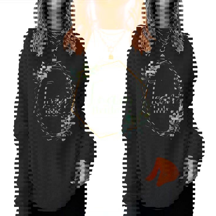 Donna Team Bride Addio Al Celibato Sposaerde Eucalipto Boho Con Collo A Women Sweatshirt
