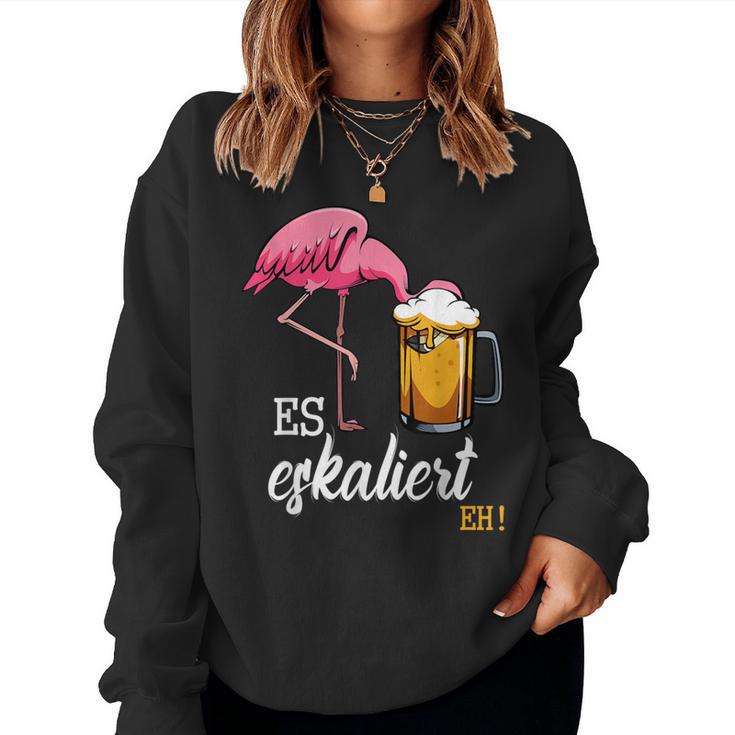 Es Escaliert Eh Flamingo Beer Disco Festival Party Sweatshirt Frauen