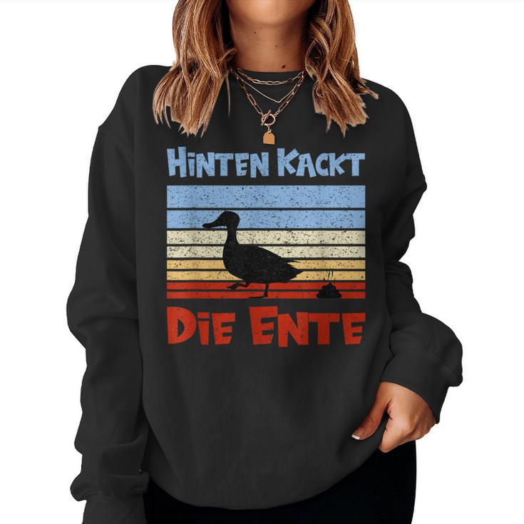 Football Slogan Hinten Kackt Die Duck Sweatshirt Frauen