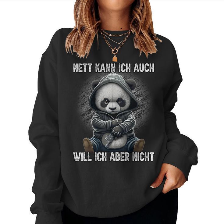 Panda Anime Nett Kann Ich Auch Will Ich Aber Nicht Sweatshirt Frauen