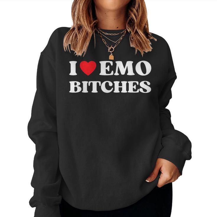 I Heart Emo Es Quote Red Heart Emo Girl Style Sweatshirt Frauen