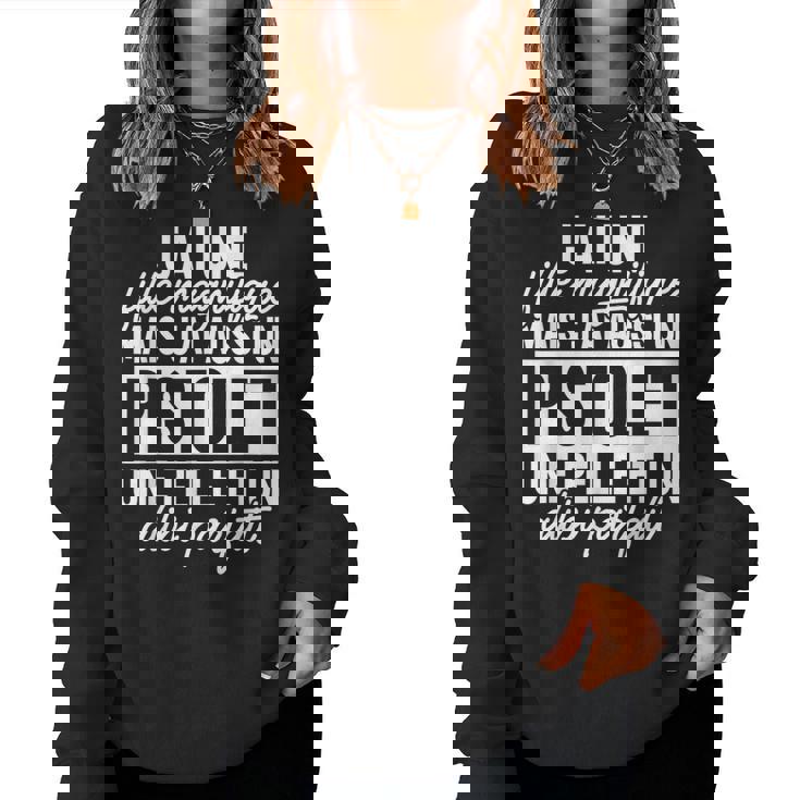 Homme Papa Drole J'ai Une Fille Magnifique Fête Des Pères Sweat-shirt pour femme