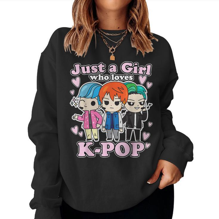 Just A Girl Who Loves K-Pop Fan Merchandise For Girls Langarmshirt