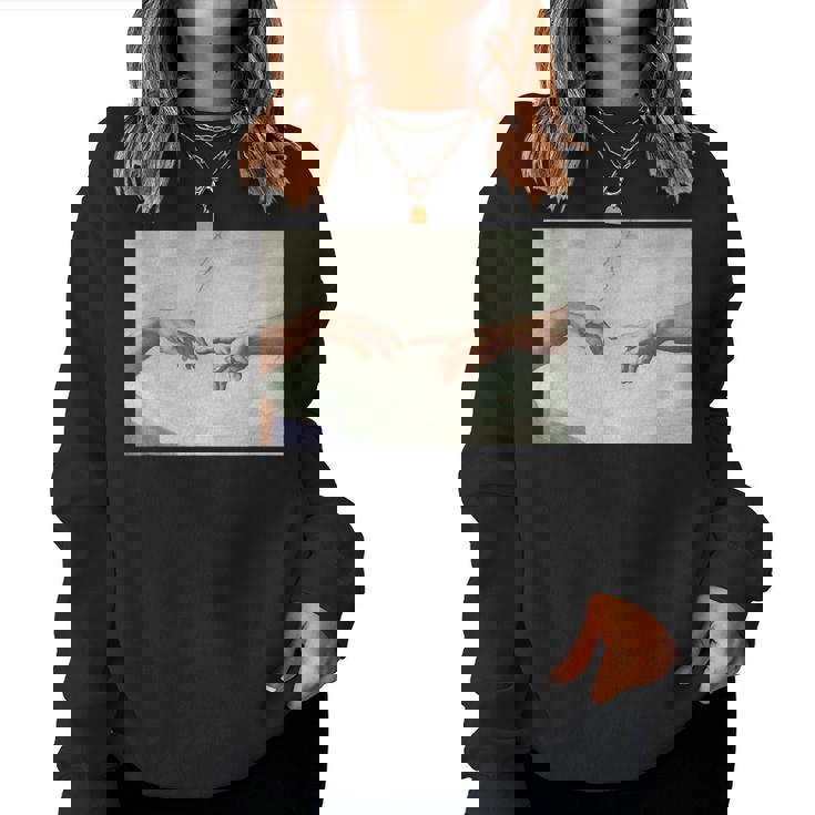 La Creazione Di Adamo Michelangelo Buonarroti Donne E Uomini Women Sweatshirt
