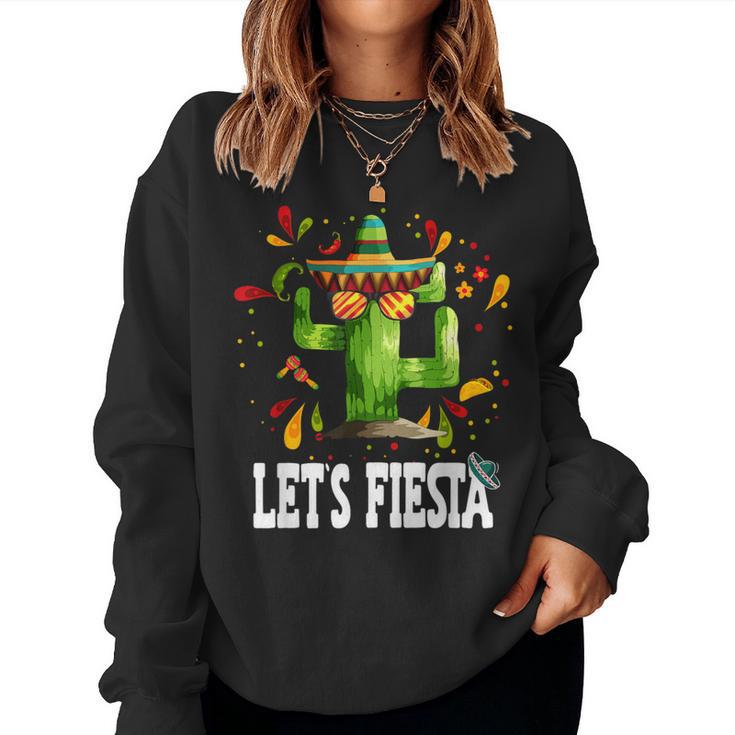 Let's Fiesta Cactus Mexican Party Tacos Nacho Avocado Sweatshirt Frauen