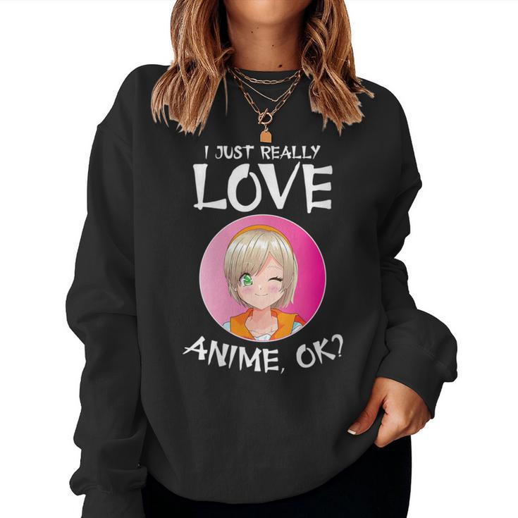 Manga Japonais Drôle Otaku Girls J'aimeraiment L'anime Sweat-shirt pour femme