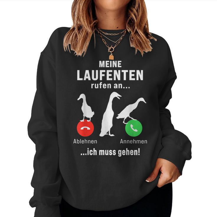 Meine Laufente Rufen An Laufentenstall Duck Breeding Sweatshirt Frauen