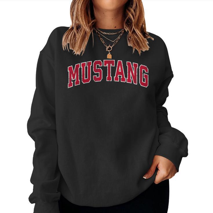 Mustang Oklahoma Okintage Sports Red S Sweatshirt Frauen