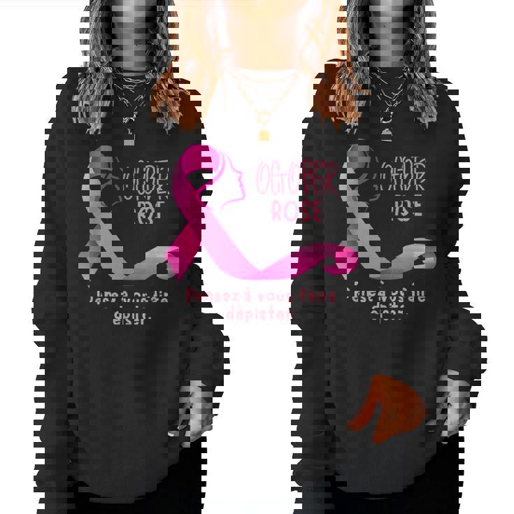 T-shirt 'En Octobre Je Porte Du Rose' - Soutien Cancer Du Sein - Col En V - Pour Femmes, Hommes, Enfants - 8