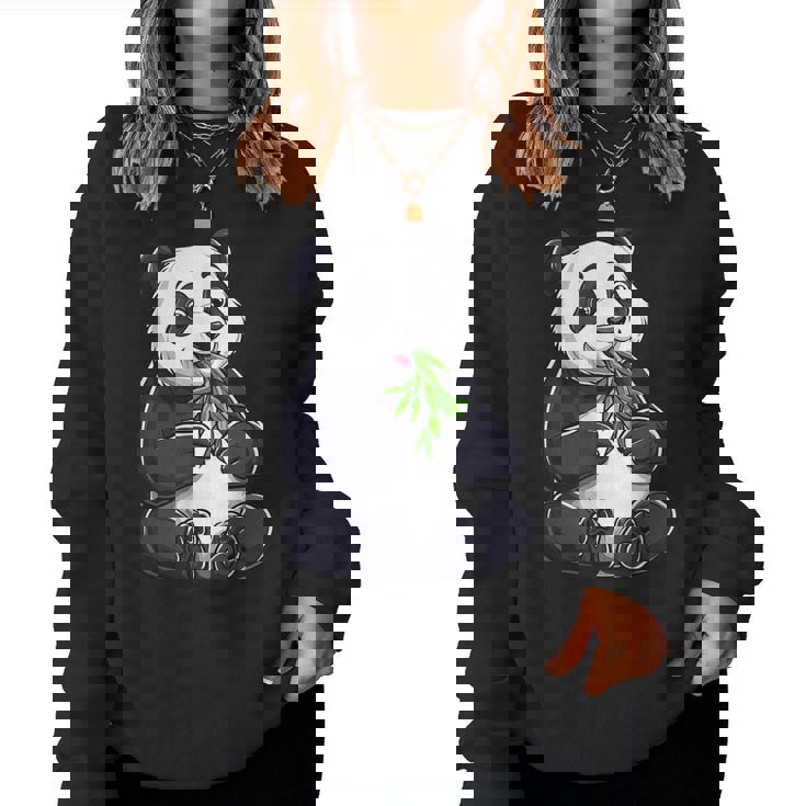 Oso Panda Con Bambú Oso Panda Niños Sudadera Mujer