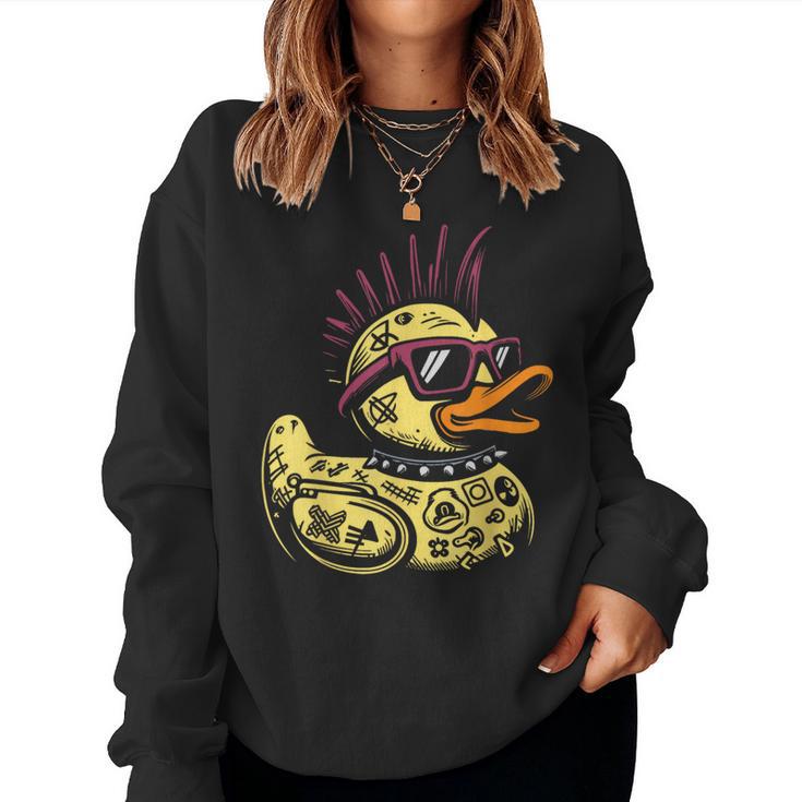 Punk Duck Duckling Punk Rocker Sweatshirt Frauen