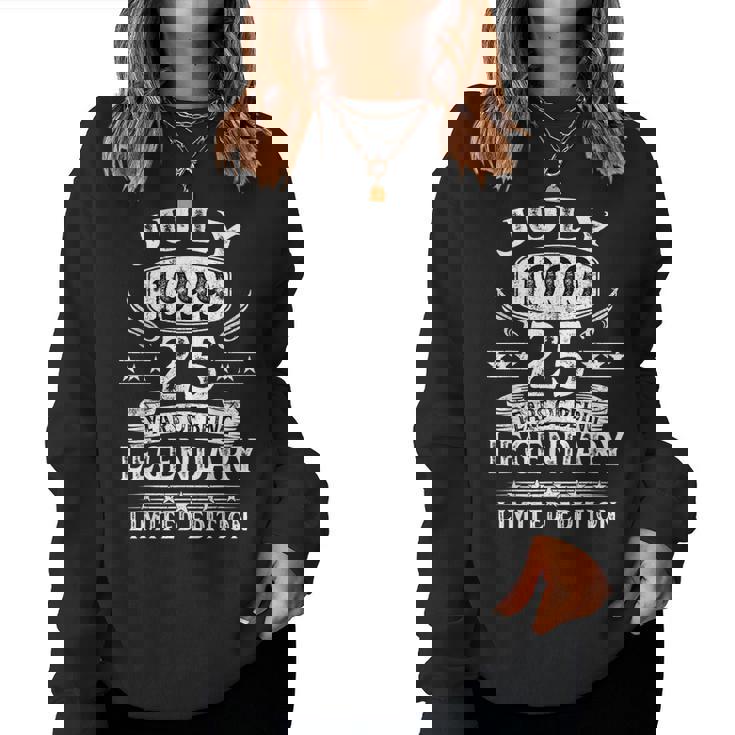 Regalo 25 Cumpleaños 25 Años Hombre Julio 1999 Sudadera Mujer