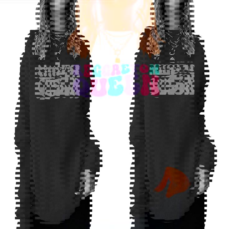 Reggaeton Queen Para Retrointage Ondulado Groovy Sudadera Mujer
