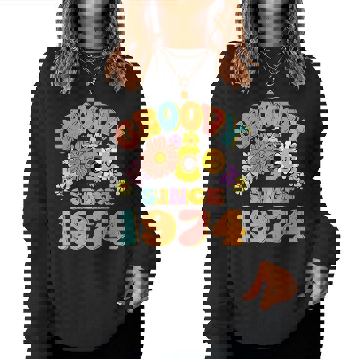 Retro Groovy Since 1974 Birthday 50 Years Old 50Th Birthday Women Sweatshirt