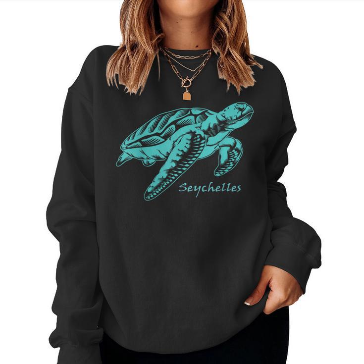 Seychelles Sea Turtle Lagoon Coral Reef Souvenir Sweatshirt Frauen