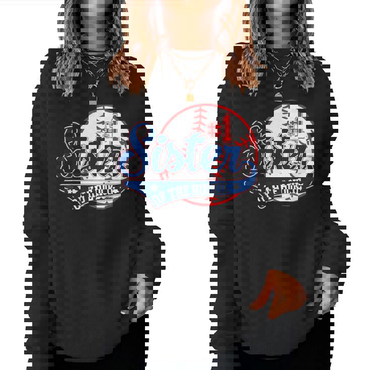 Sister Of Rookie 1St Birthday Baseball Theme Matching Party Women Sweatshirt