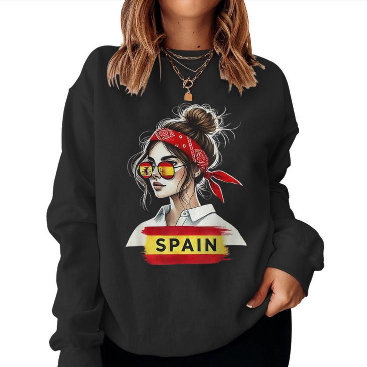 Spain Girls' Women's Flag Spain Jersey 2024 Sweatshirt Frauen