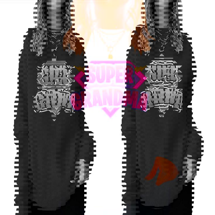 Super Grandma Superhero Grandmother Comic Book Women Sweatshirt