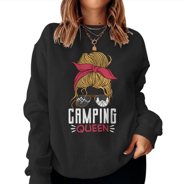 Tent Camper Outdoor Mom Girl Camping Queen Sweatshirt Frauen