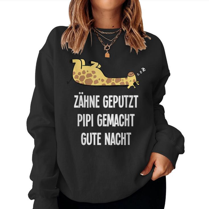 Th Geputzt Gute Nacht Giraffe Nightdress Sleep Sweatshirt Frauen