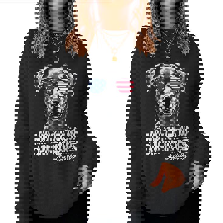 Walz Mind Your Own Damn Business Harris Waltz Dog Lady Women Sweatshirt