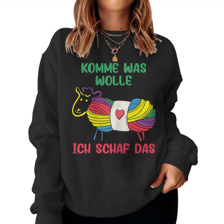 Women's Komme Was Wolle Knitting Crochet Sweatshirt Frauen