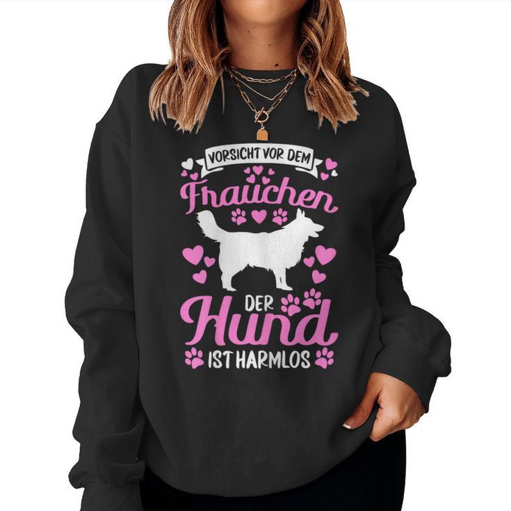 Women's Orsichtor Dem Frauchen Hund Ist Harmlos Sweatshirt Frauen