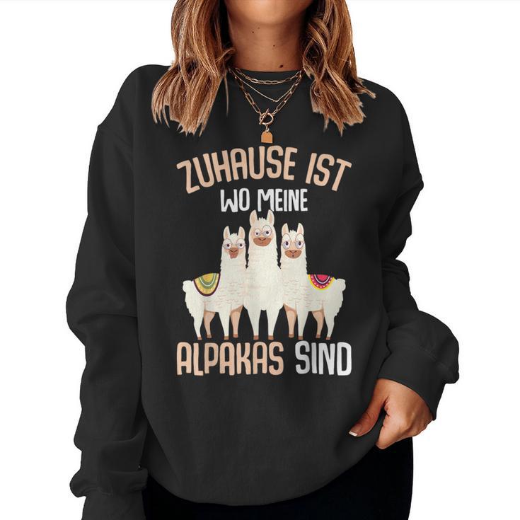 Zuhause Ist Wo Meine Alpacas Sind Women's Children's Alpaca Llama S Sweatshirt Frauen