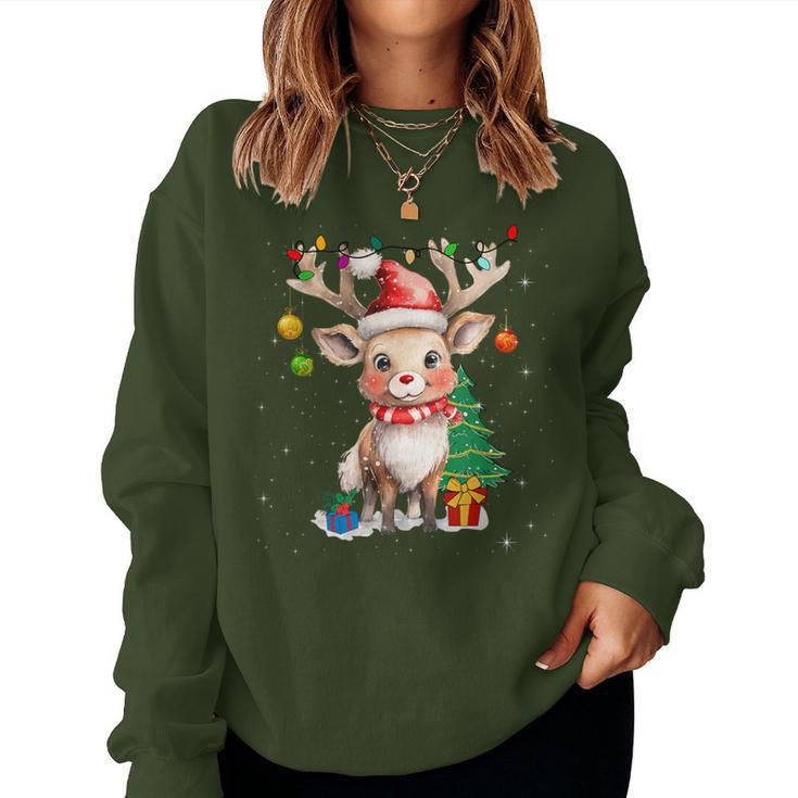 Christmas Children Reindeer Red Nose Sweatshirt Frauen