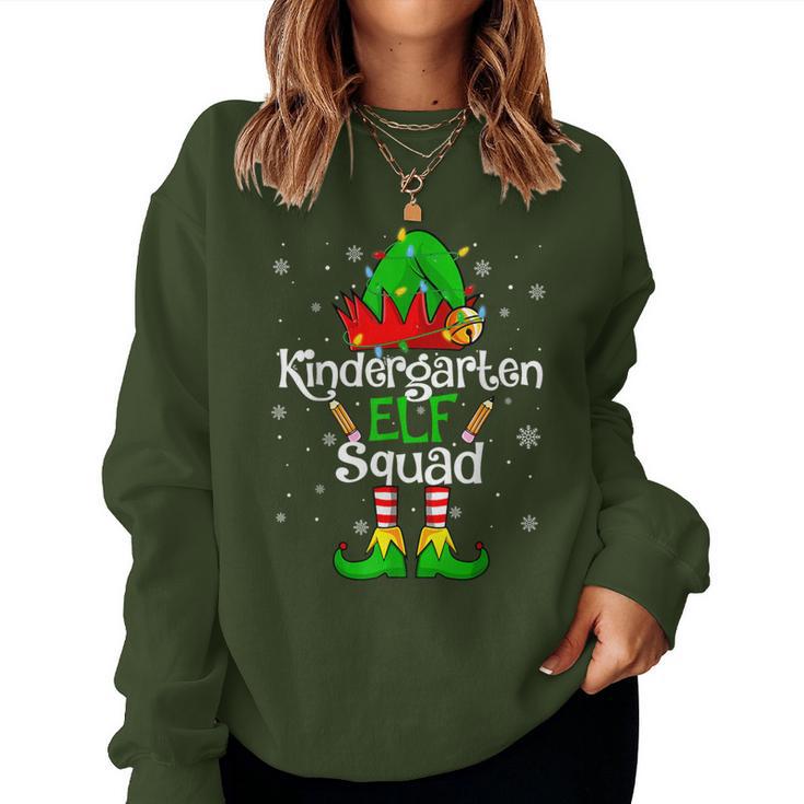 Christmas Kindergarten Elf Squad Teacher Student Women Sweatshirt