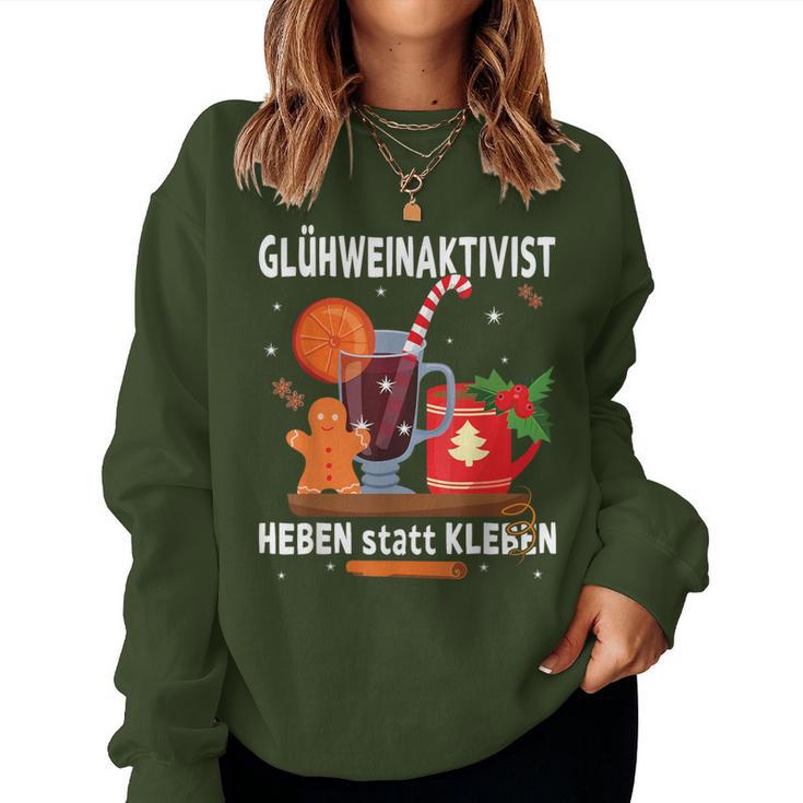 Glühweinaktivist Heben Statt Kleben Christmas Mulled Wine Sweatshirt Frauen