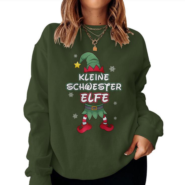 Little Sister Elf Christmas Outfit Partner Look Sweatshirt Frauen