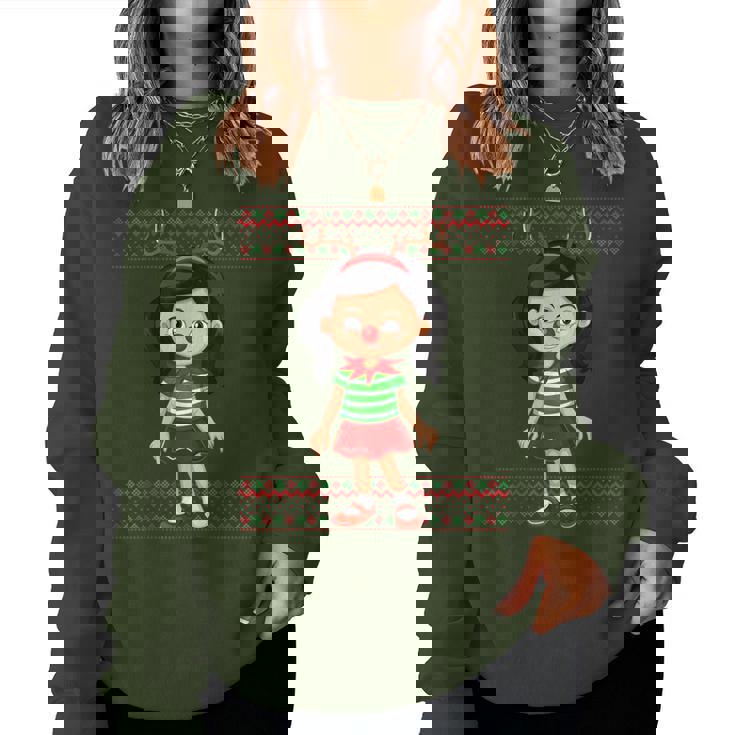 Ugly Christmas Sweater Fun Girls X-Mas Sweaters Sister Girl Women Sweatshirt  - Seseable