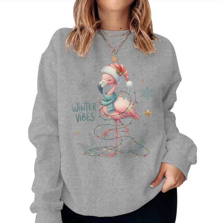 Winteribes Flamingo Christmas Xmas Slogan Sweatshirt Frauen