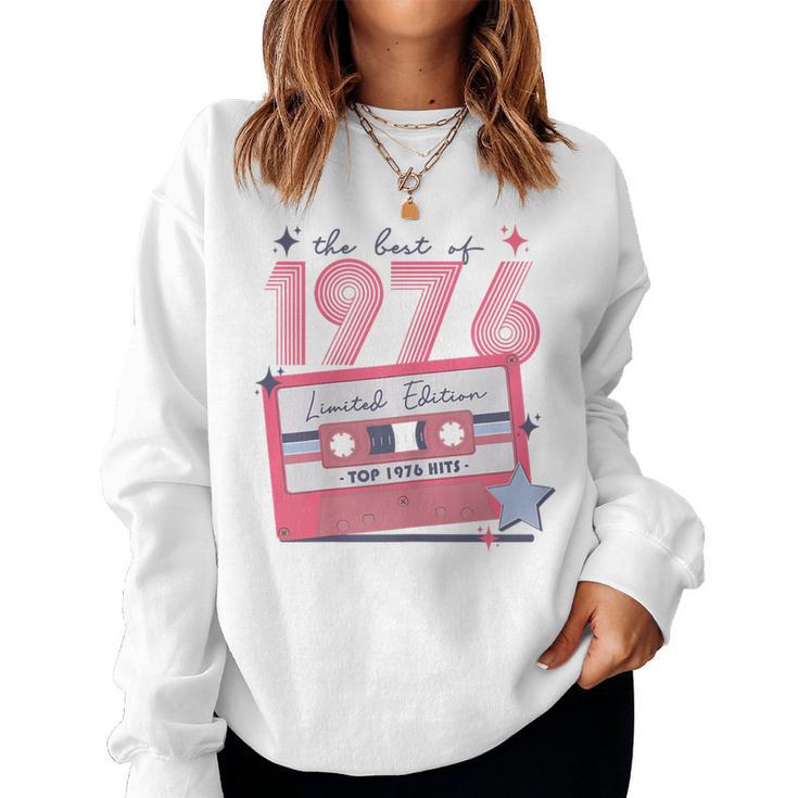 1976Intageintage Birthday Retro Disco Women's Pink Sweatshirt Frauen