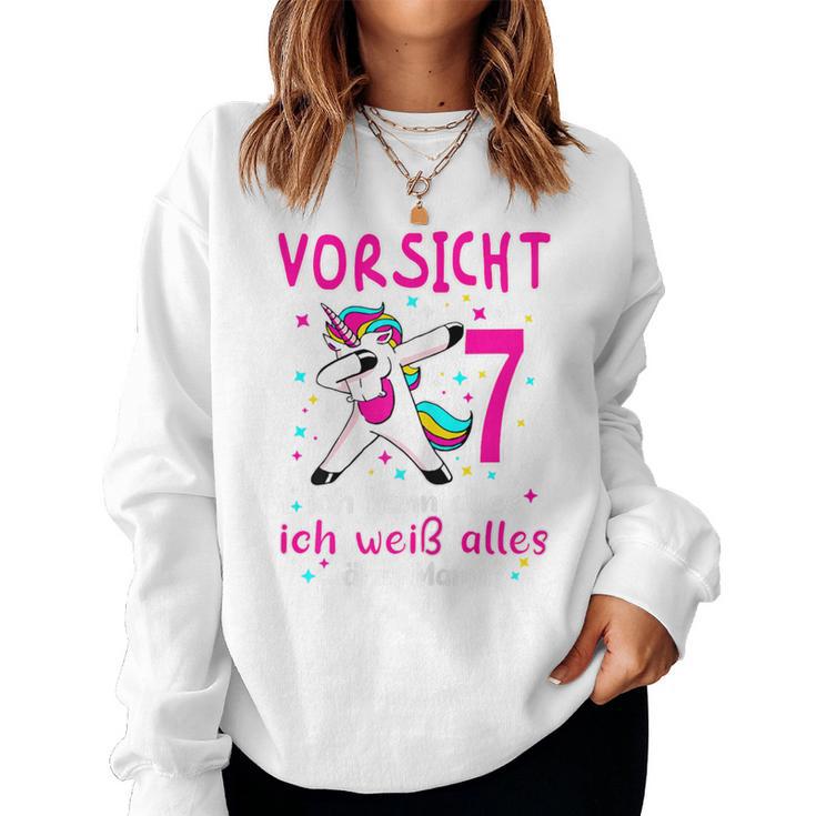 7Th Birthday Girl -Orsicht 7 Jahre Ich Kann Alles Sweatshirt Frauen