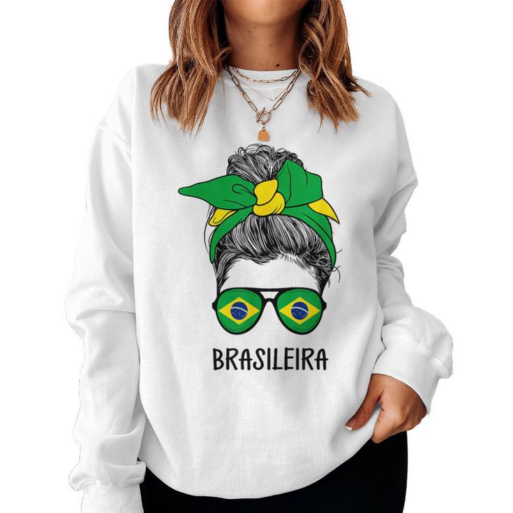 Brazilian Brasileira Girl Brazilian Heritage Brazil Flag Sweatshirt Frauen