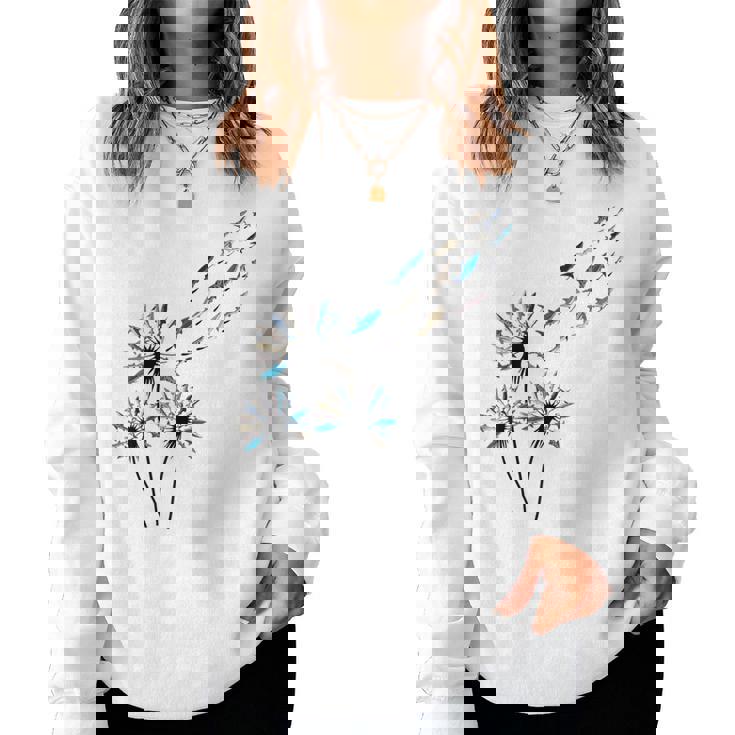 Flower Dandelion Sharks For Shark Lover Shark Women Sweatshirt