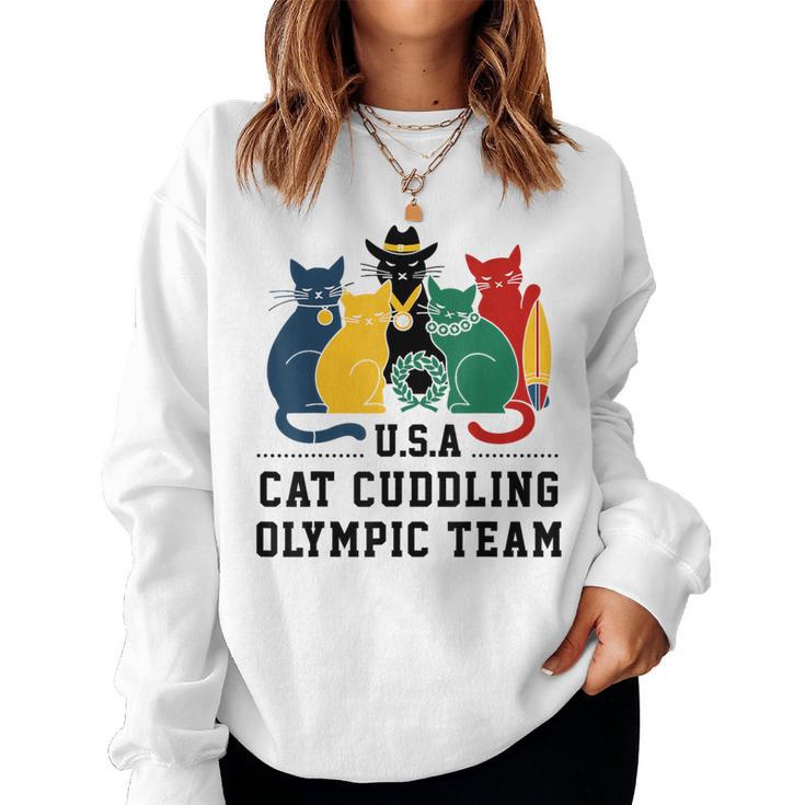 Cat Quote Cat Cuddling Olympic Team Cool Women Women Sweatshirt Thegiftio UK