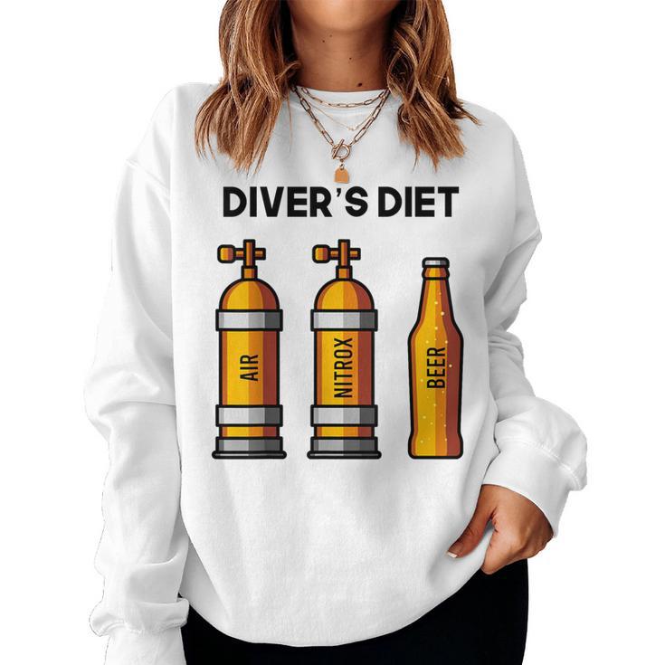 Diving For Diving Diet Beer Blue Sweatshirt Frauen