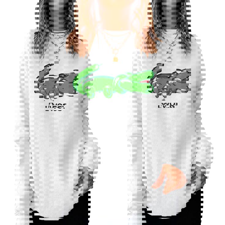 Globo De Cocodrilo Low Cost Divertido Sarcasmo De Marca Sarcástico Cuello Sudadera Mujer