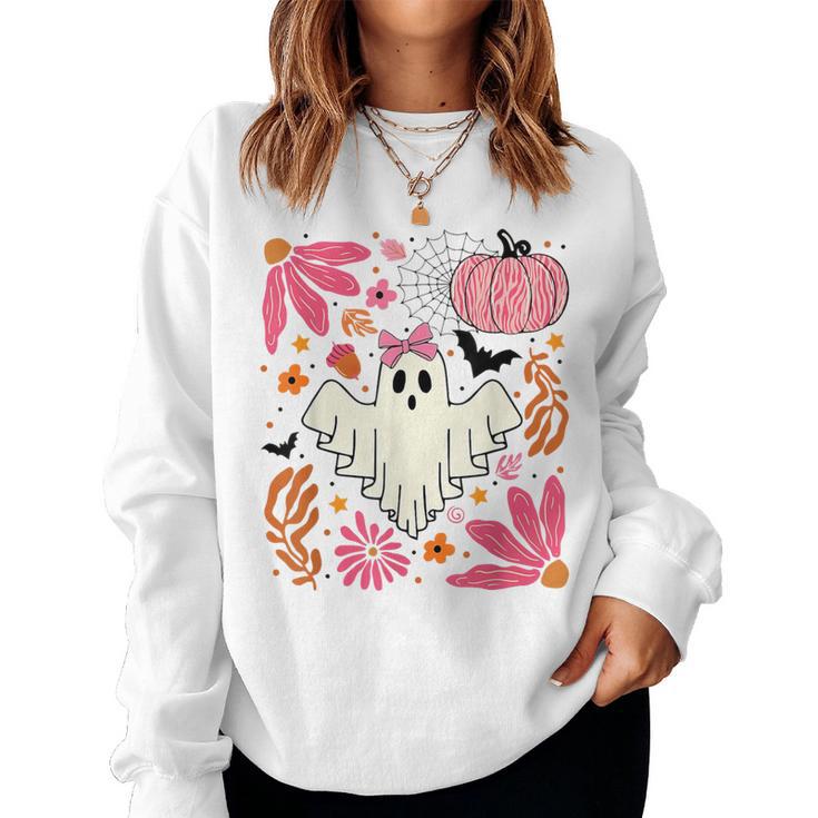 Yihaojia Halloween Spooky Sweatshirt For Women - Cowboy Ghost Graphic, Fall Pullover, Regular Fit - View #3