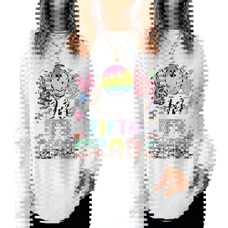Hello 5Th Grade Boy Girl Teacher Back To School 5Th Grade Women Sweatshirt