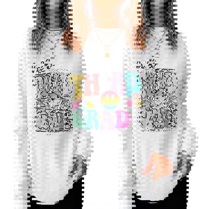 Hello Third Grade Team 3Rd Grade Girl Teacher Back To School Women Sweatshirt